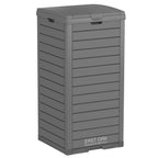 EAST OAK 76 Gallon Outdoor Trash Can | Waterproof Resin Garbage Can with Tiered Lid & Drip Tray | Outside Trash Bin for Patio | Kitchen, Backyard & Deck | Gray Color