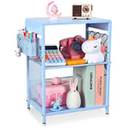 Mint Green Nightstand, End Table with Hooks and Holder, Kids Nightstand for Bedroom, Toddler Bedside Table, Small Desk for Girls, Coffee Table for Living Room, Dorm, Office (Mint)