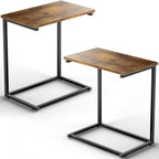 Pipishell C Shaped End Table 27 inches High, Side Table for Couch Slide Under, C Table Sofa Side End Table for Living Room