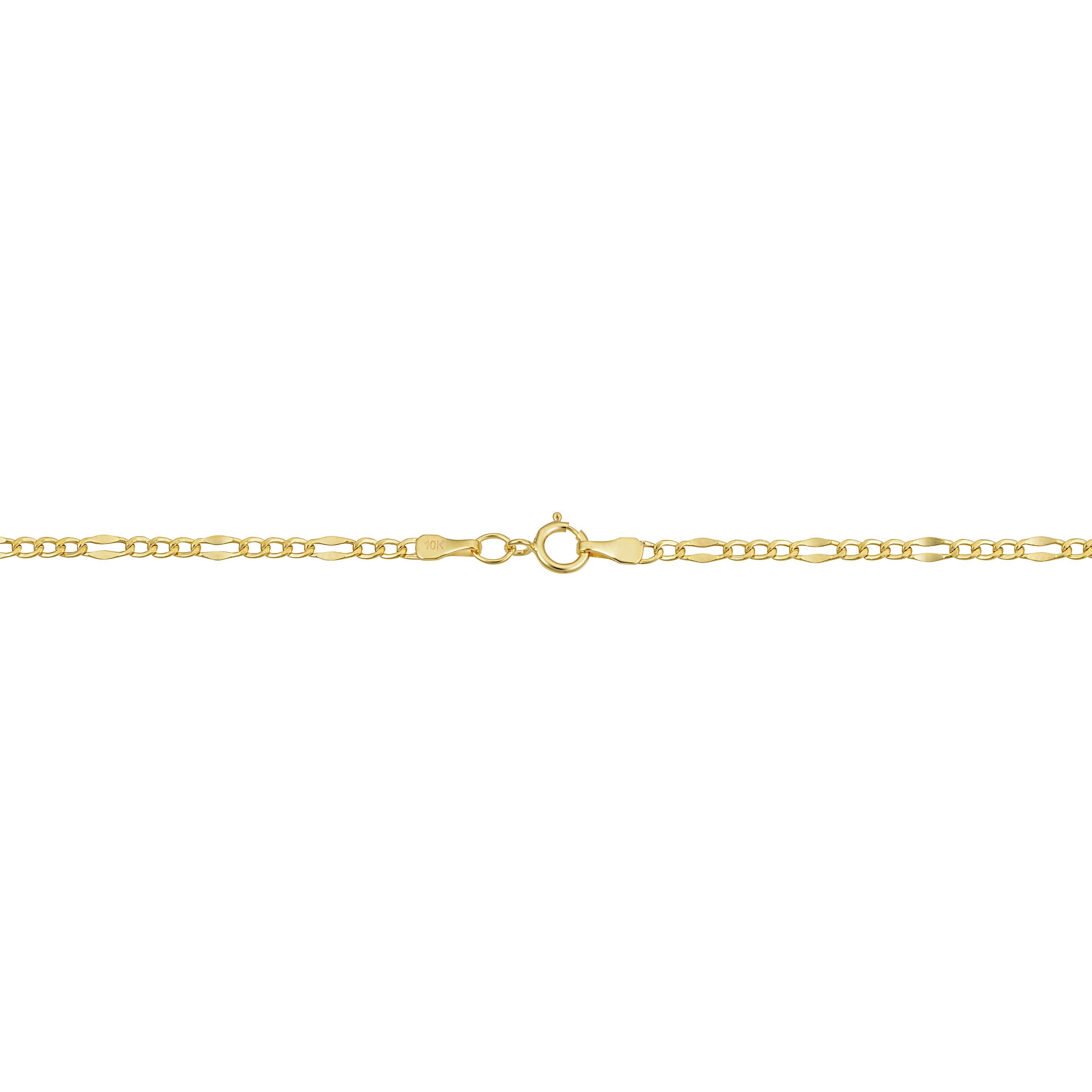 Colar de Corrente Figaro em Ouro Amarelo Maciço 10k da Kooljewelry (2,3 mm, 18 polegadas)