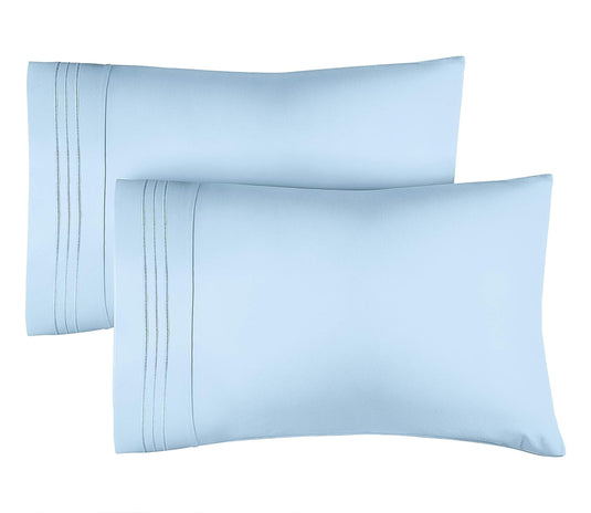 Queen Pillow Cases Set of 2 - Soft, Hotel Quality Pillowcase Covers - Comfy, Luxury Bedding for Women, Men, Kids & Teens - Machine Washable Pillow Protectors - 2 Piece - Queen Size White Pillow Cover