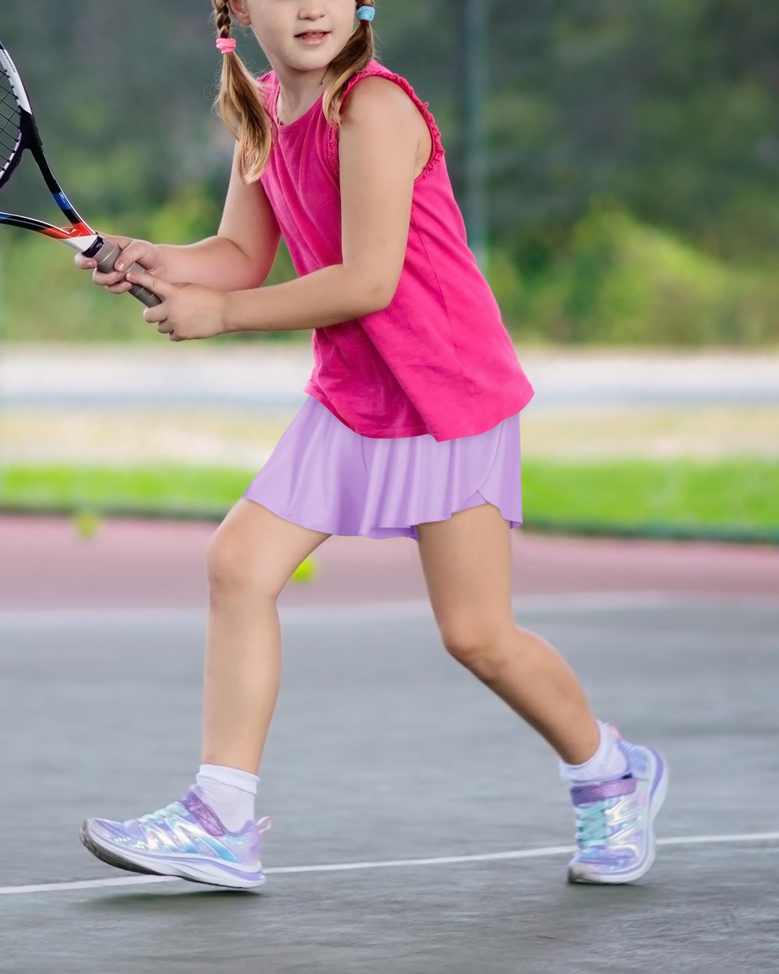 Witwot Butterfly Shorts Piger, 2-i-1 Teen/Børne Pige Flydende Shorts, 7-8 År, Sort