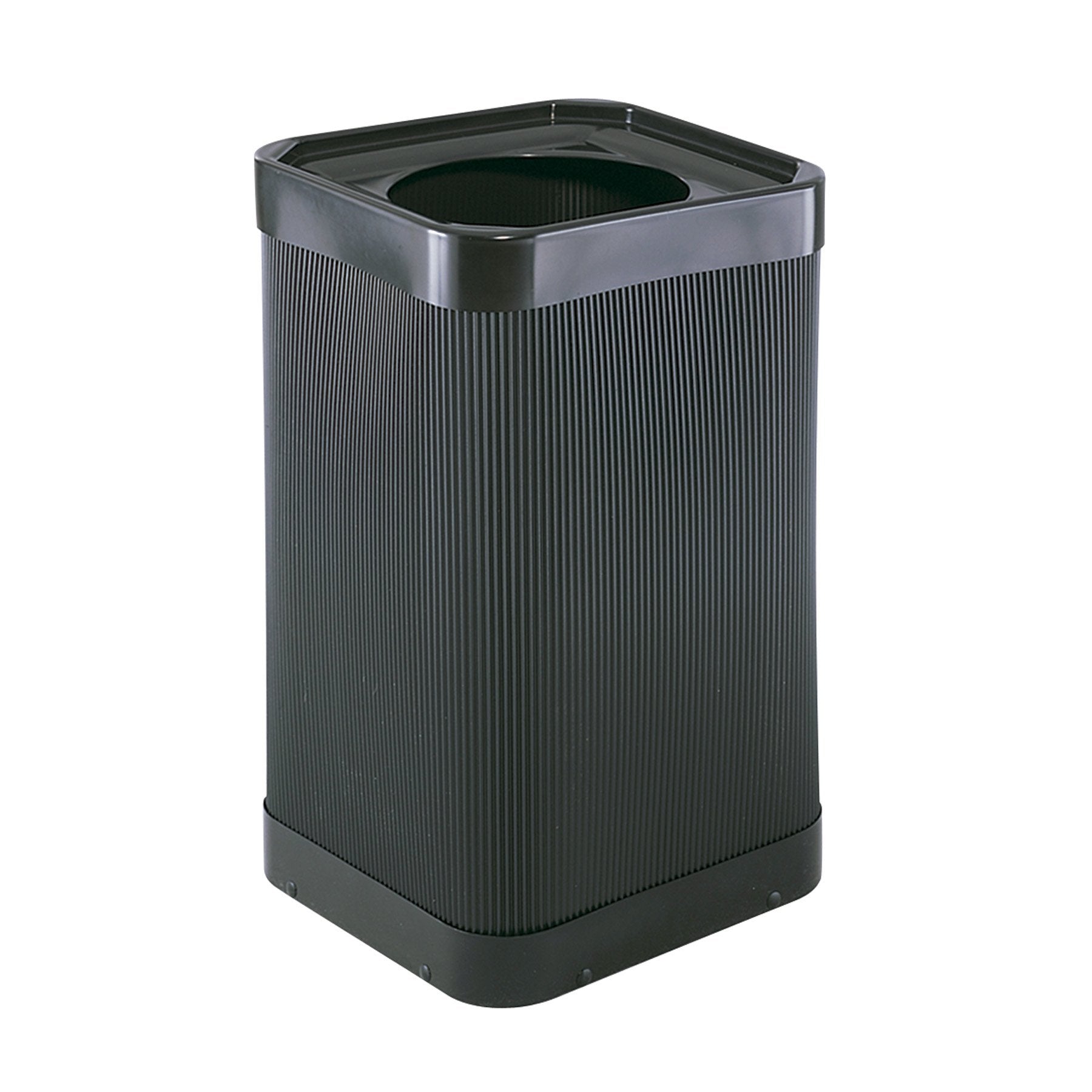 Safco Trash Can Recycle Bin Combo, 28 Gallon Each (2 Bin), At Your Disposal Recycling Center, Black/Grey