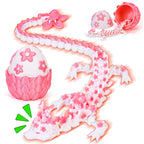 TBOLINE 3D Printed Easter Dragon Egg - Perfect Basket Essentials Stuffers, 4 Pack Prefilled Easter Eggs Filled with Toys, Small Articulated Crystal Animals Fidget Toy for Kid (4PCS1)