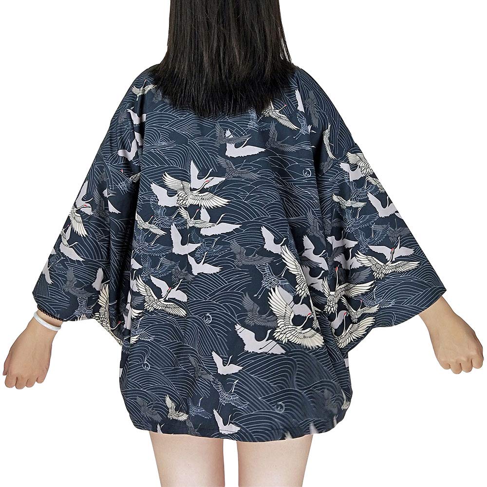 ZooBoo Women Japanese Kimono Cardigan - Harajuku Bathrobe Cardigan Sunscreen Clothes Pajamas Knitting Coat