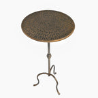 Metal Side Table, Martini Style Coffee Table Vintage Small Round Aceent Table 23inch for Living Room Bedroom Antique