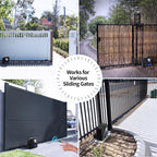 TOPENS DKR1100ST Solar Sliding Gate Opener Rack Drive Automatic Gate Motor for Heavy Driveway Slide Gates Up to 2600 Pounds, Electric Gate Operator Battery Powered with Solar Panel Remote Control Kit