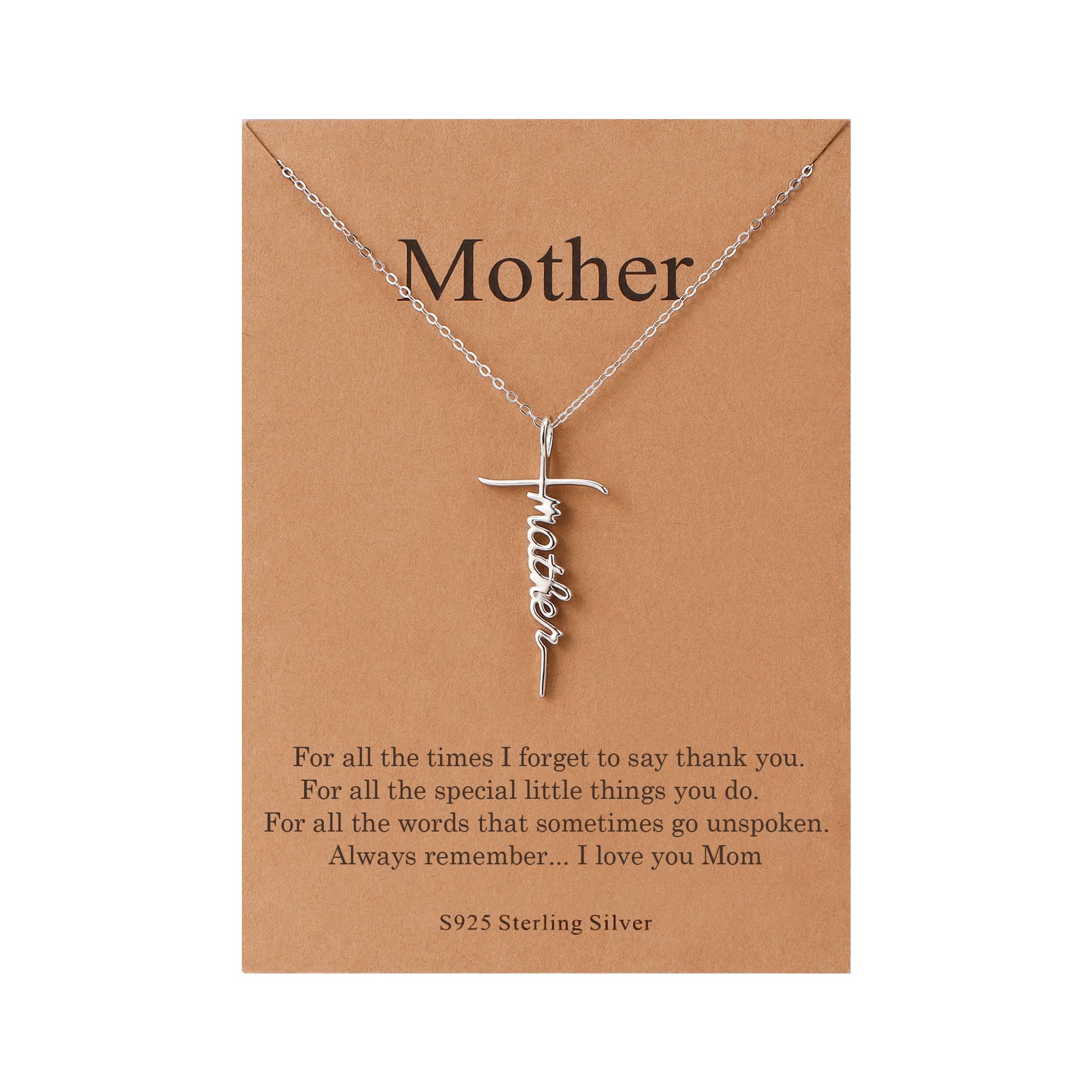 Lcherry Faith Cross Pendant Necklace for Women Religious Christian Jewelry Mother's Day Gifts for Women