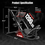 Dripex Leg Press Machine, Leg Press Machines for Home Gym with Roller Bearing,Professional Adjustable Leg Press Hack Squat Machine Combo with 4 Weight Plate Storage Holders for Full Lower Body Workout