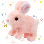 Hopearl Hopping Rabbit with Bell Interactive Electronic Pet Plush Bunny Toy with Sounds and Movements Animated Walking Wiggle Ears Twitch Nose Gift for Toddlers Birthday, Rainbow, 7''