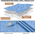 Smiry Square Table Cloth, Waterproof Heavy Duty Vinyl Tablecloths, Wipeable Washable Table Cover for Kitchen and Dining Room (Baby Blue, 54" X 54")