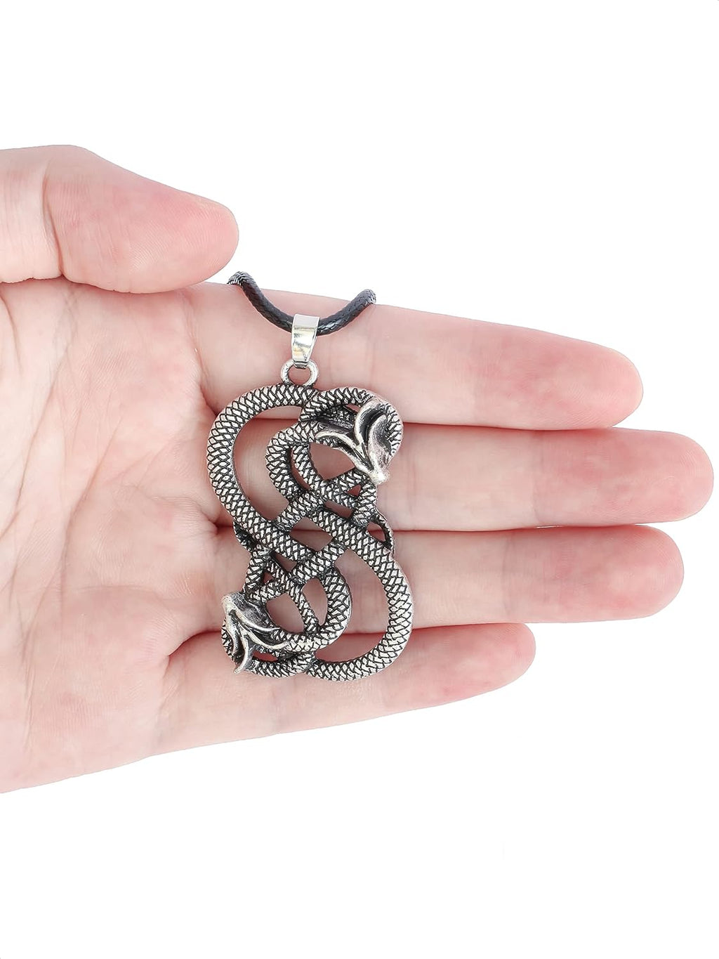 HAQUIL Snake Necklace, Norse Loki Snake Serpent Symbol Pendant, Viking Jewelry Gift for Men and Women