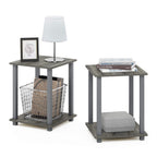 Furinno Simplistic Set of 2 End Table, Espresso/Black