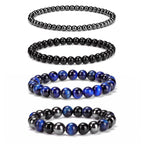 4pcs Beaded Bracelets for Women,Natural Healing Crystal Gemstones Bracelet,Anxiety Stress Relief Bracelet Handmade purple Jewelry Gifts for Women