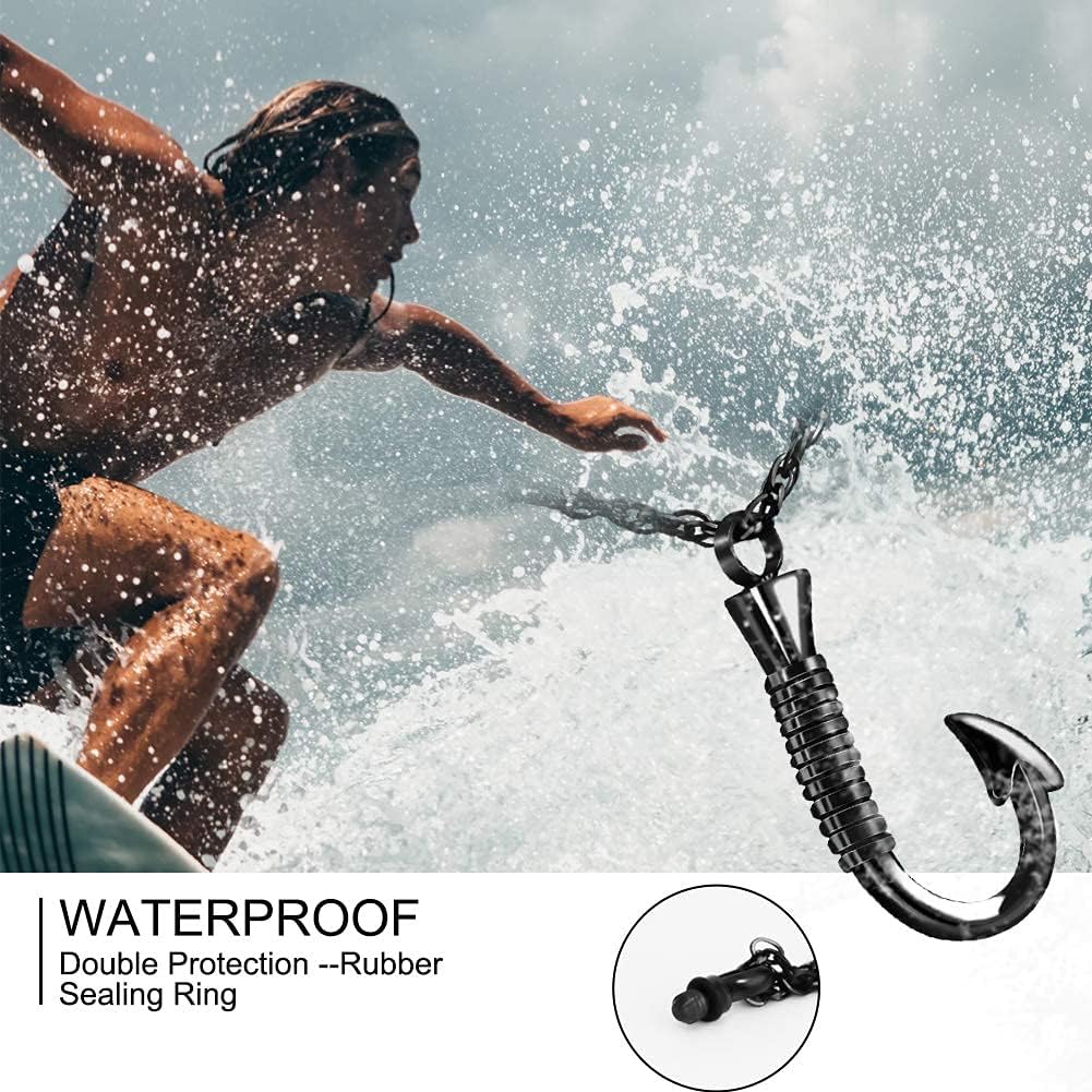 abooxiu Fishing Hook Urn Necklace for Ashes Fish Hook Stainless Steel Cremation Jewelry Memorial Pendant Keepsake for Men