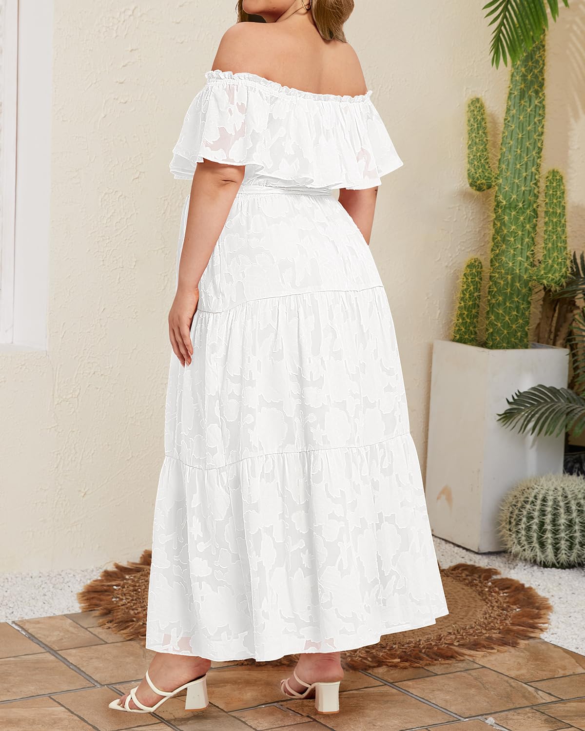 پیراهن‌های تابستانی سفید سایز بزرگ، کژوال، بدون شانه، ماکسی، بوهو، عید پاک، فارغ‌التحصیلی، جشن عروسی، پیراهن بلند دانتل ۲۰۲۴