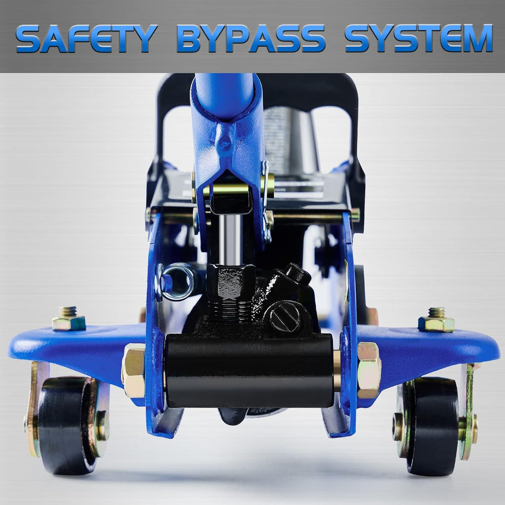 Tonda Floor Jack, Hydraulic Portable Car Jack, 2 Ton (3,800 lb) Capacity, Blue