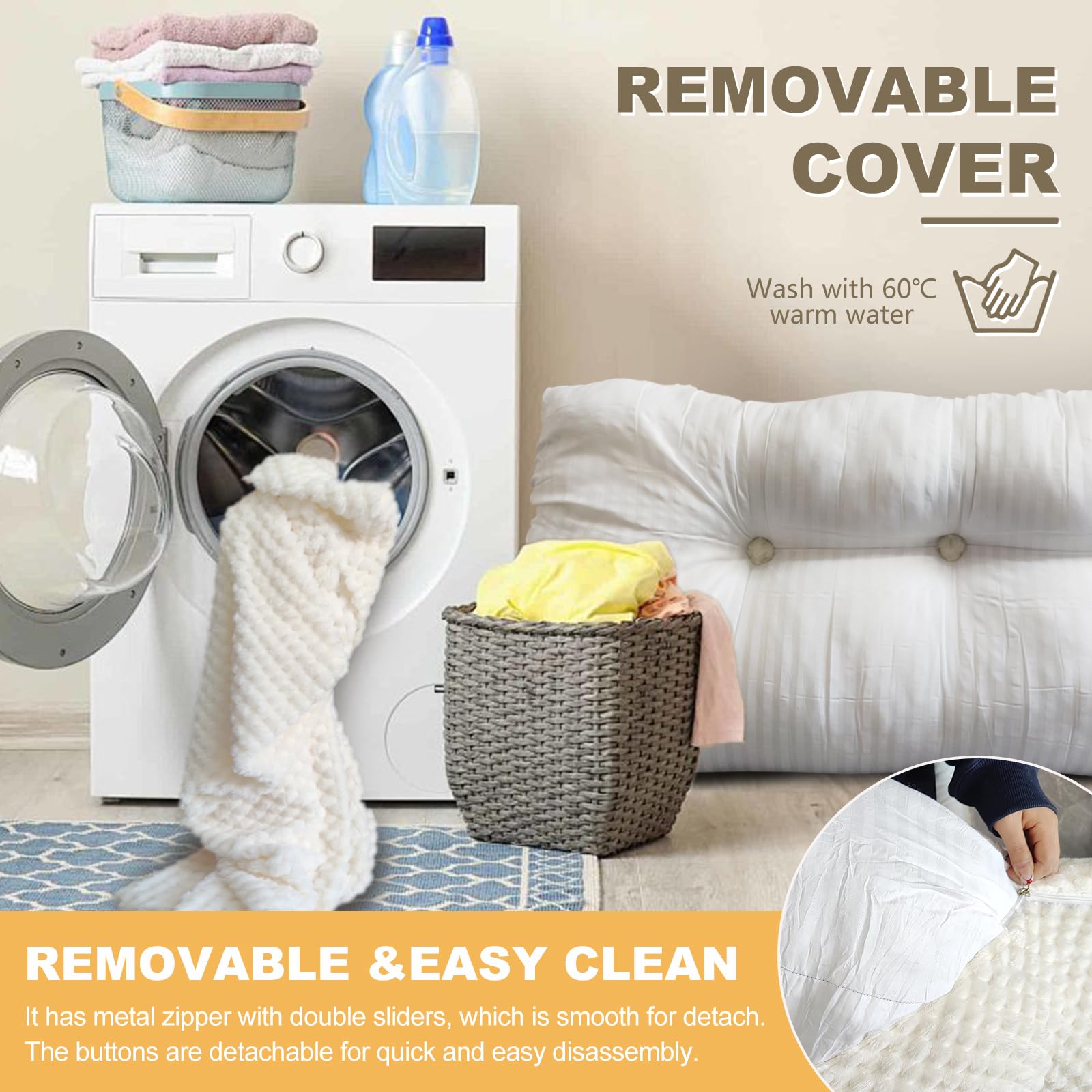 WUIOYNF Large Triangular Headboard Wedge Pillow Soft and Supportive Headboard Backrest Positioning Support Bolster Cushion, Bed Wedge Pillow with Removable Cover(Brown,Dorm,24x8x20inch)