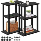 TUTOTAK Small Narrow Side Table with Charging Station, Skinny End Table for Small Spaces, Slim Nightstand with USB Ports and Outlet, Sofa Beside Table with Wheels, Brown TB01BB046