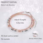 JoycuFF Inspirational Morse Code Bracelets for Women Encouragement Gifts for Women Christmas Jewelry for Daughter Soulmate Best Friend Graduation Friendship Gifts for Female