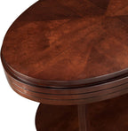 Leick Home 10109-CH Oval Small Coffee Table with Shelf, Chocolate Cherry