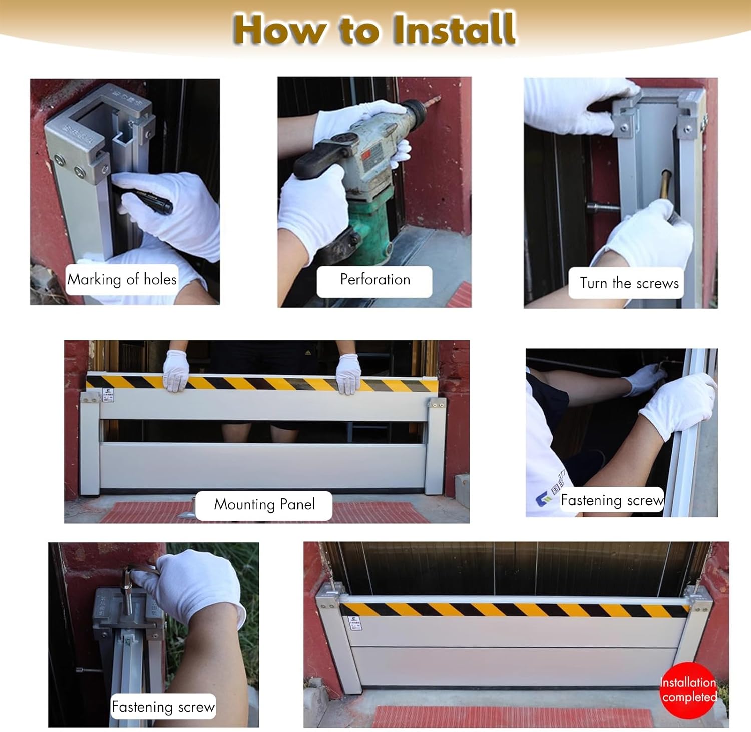 Heavy Duty Flood Prevention Barriers Shop House Patio Doors Flood Barriers - Reusable Detachable Flood Protection Aluminum Shield for Carport Garden Gates Parking Lots, Wide 350 330 320 300 290 270 26