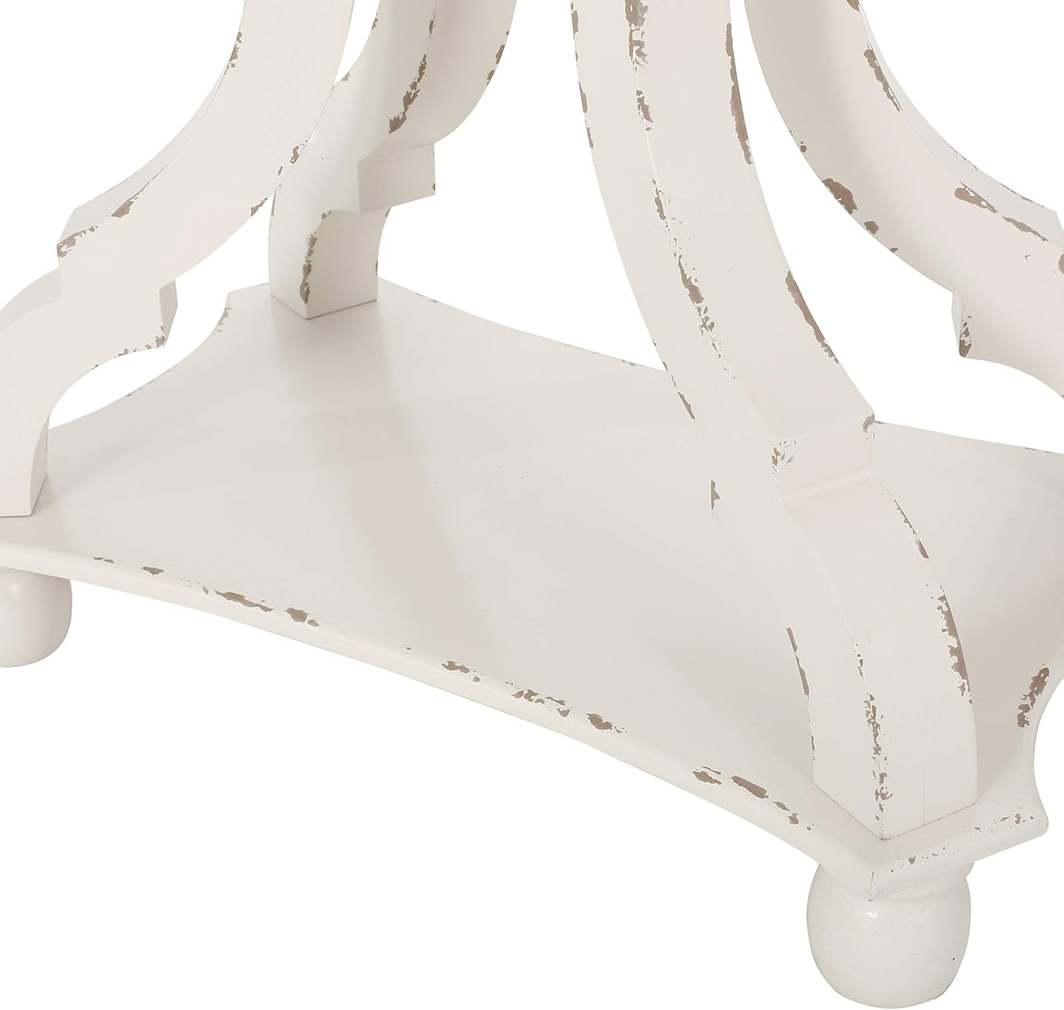 Christopher Knight Home Esther French Country Accent Table with Rectangular Top, Natural + Distressed White