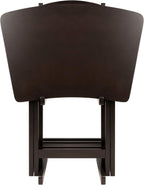 Winsome Anila Snack Table Set with Storage Rack, Fan Shaped, for Living Room, 26", Coffee, Set of 4 Tables