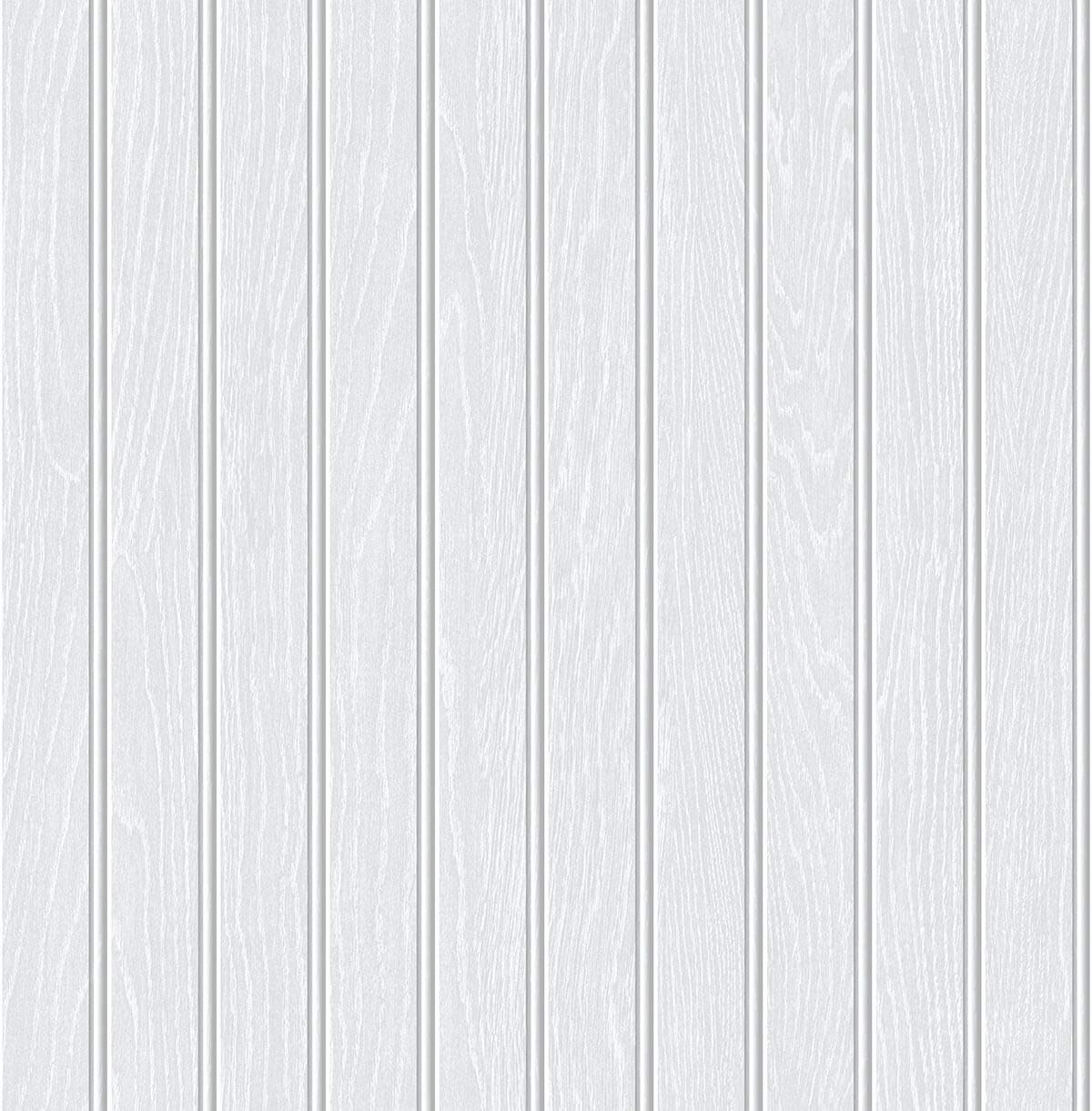 Décor Direct "Petaluma, Beadboard 18' x 20.5"" Peel & Stick Wallpaper Roll, Off-White