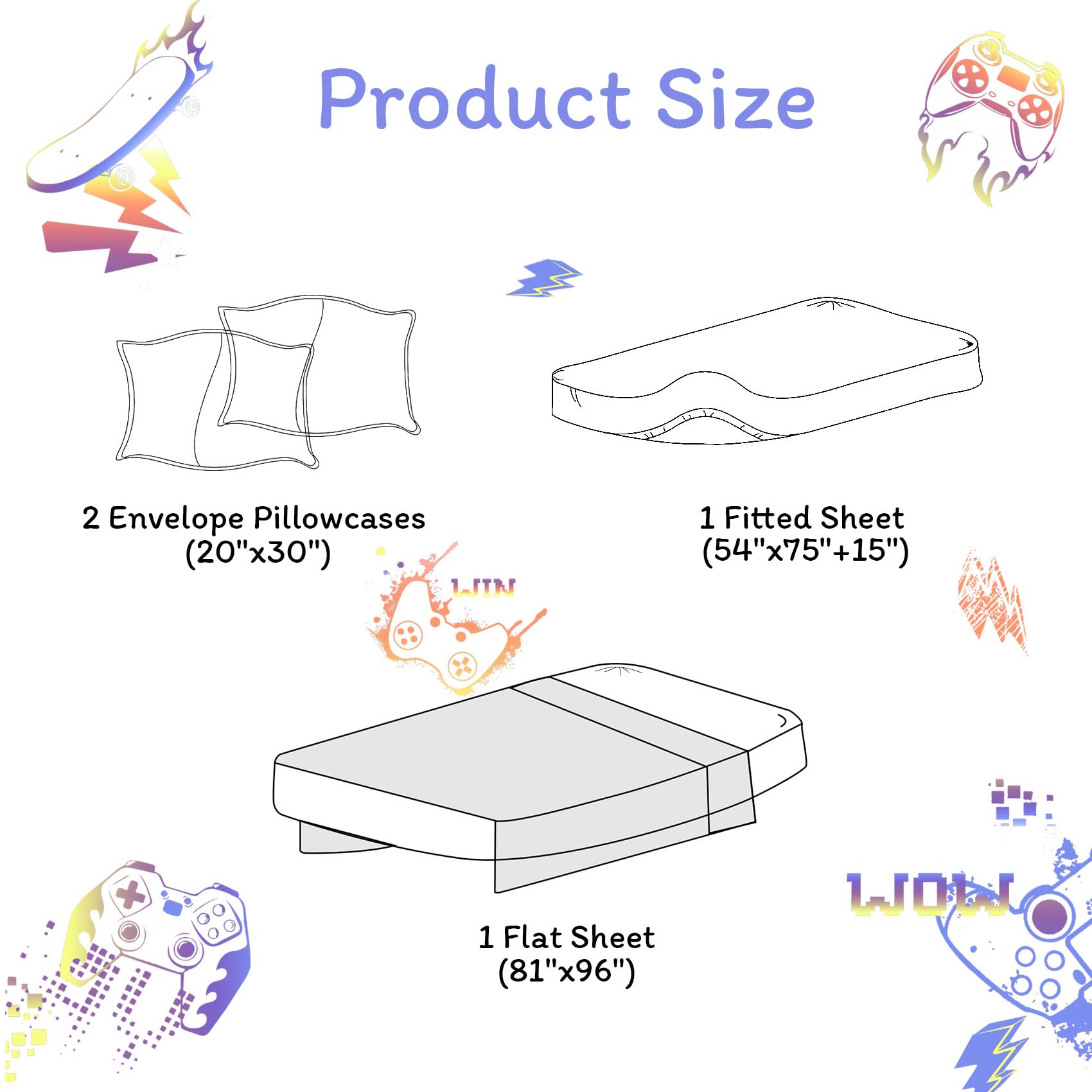 ست ملحفه کودکان یونیکورن صورتی JSD، سایز تویین، ۳ تکه، ملحفه‌های رختخواب میکروفایبر چاپ شده با طرح رنگین کمان برای دختران، جیب عمیق