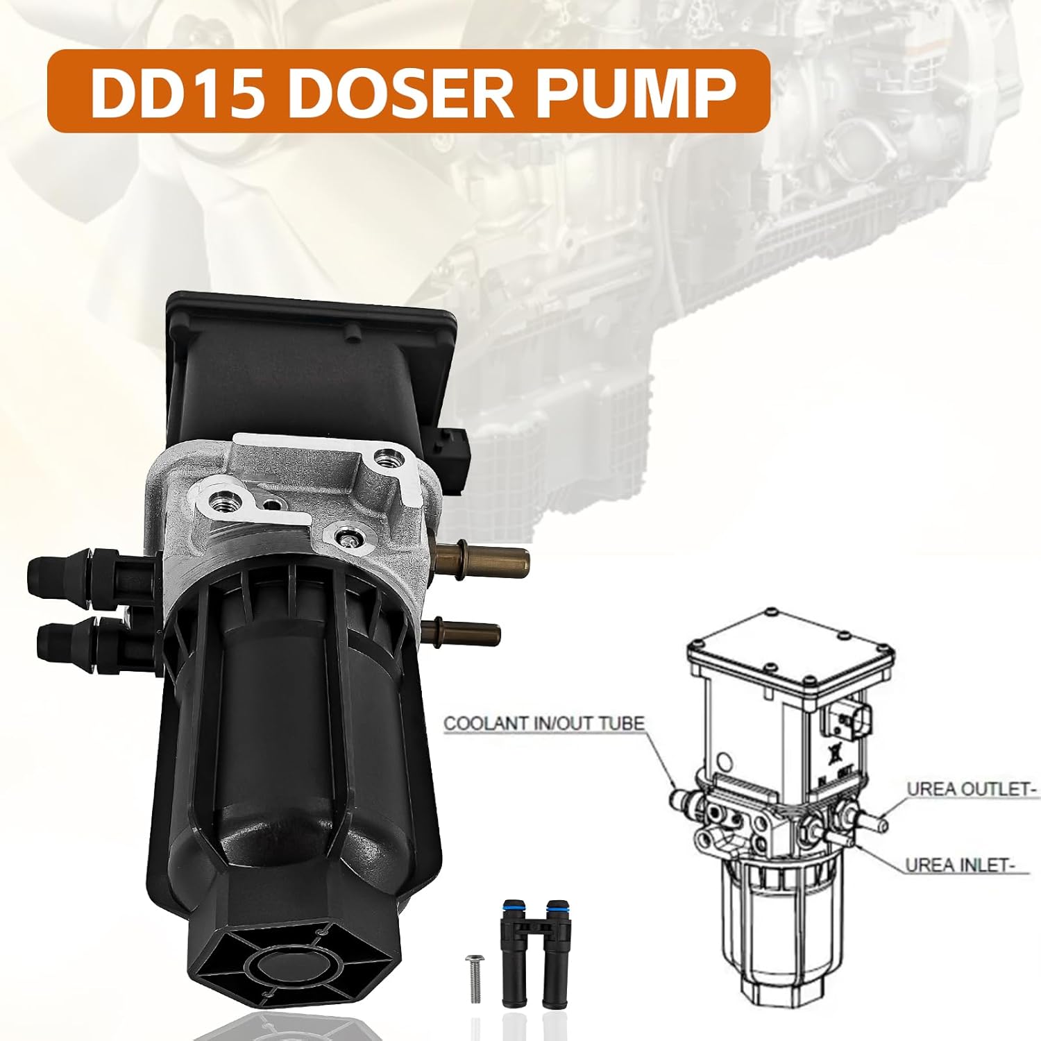 DEF Pump Diesel Emission Fluid Pump Compatible with Detroit DD15 A0001407278 A055T282 DDE EA0001404378 RA0001407278