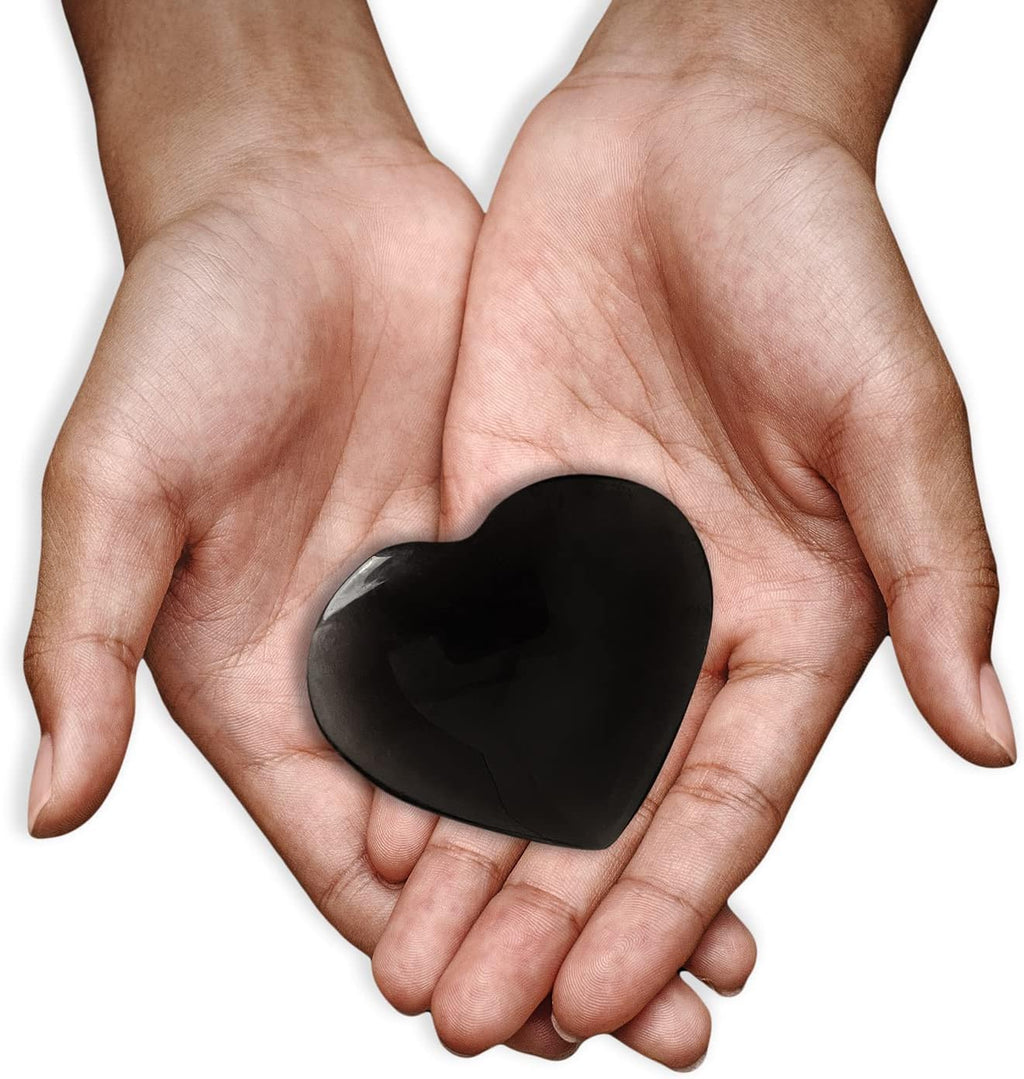 Heart 1.75 Inch with Black Pouch (Black Obsidian)