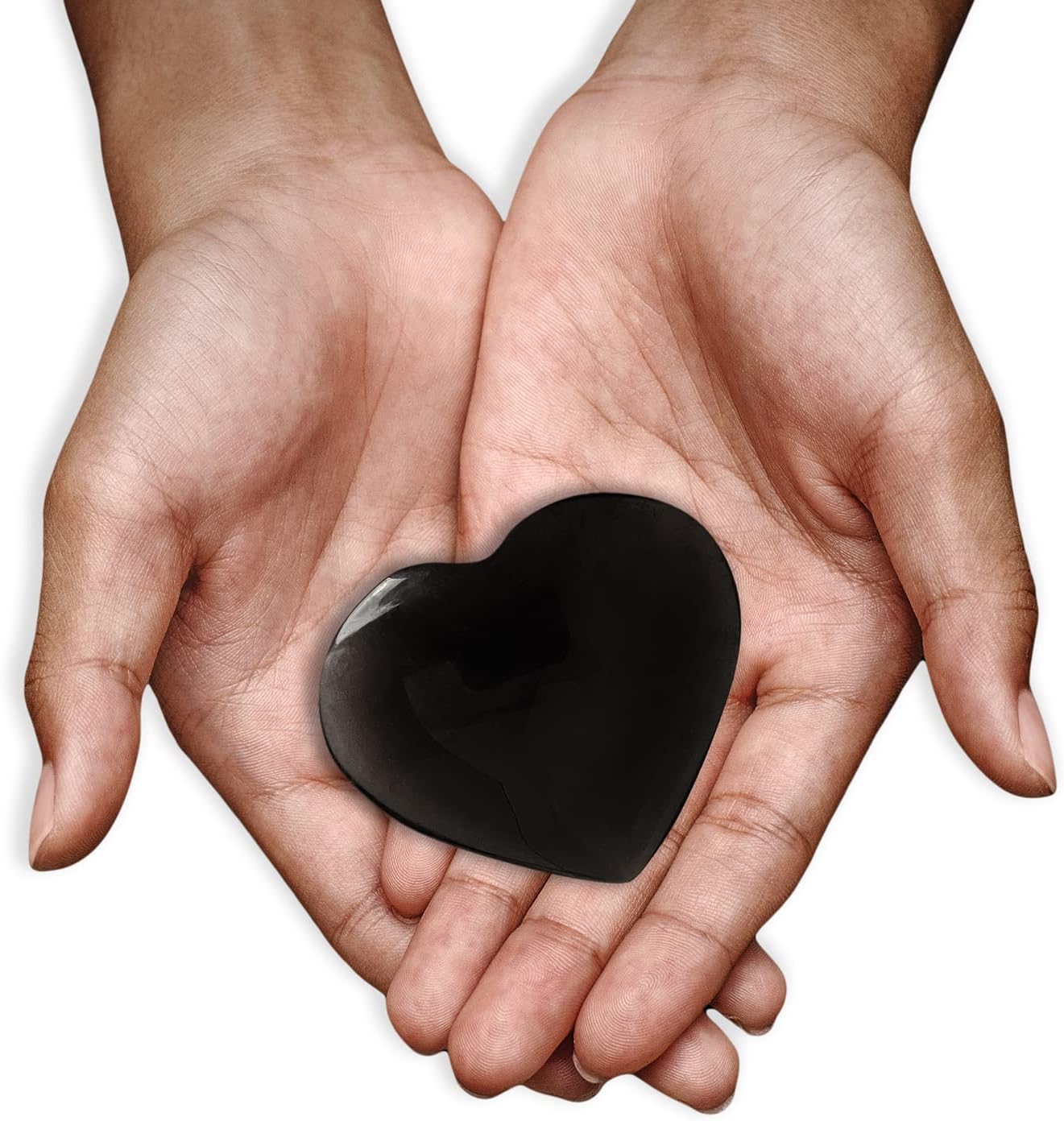 Heart 1.75 Inch with Black Pouch (Black Obsidian)