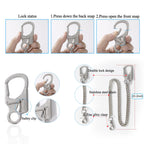 Ahiller Biker Wallet Chain, Heavy Duty Pocket Chain with Lockable Carabiner, Men Chains for Keys, Jeans, Pants, Purse and Handbag（QK-Silver-1PCS） - Grand Goldman