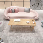 WoodShine Mid Century Modern Mini-Swing Wooden Coffee/Tea Table, Japanese Low Floor Desk, Real Solid Wood Side Tables with Storage for Home Living Room,Office,Length of 31.50 inches,Natural