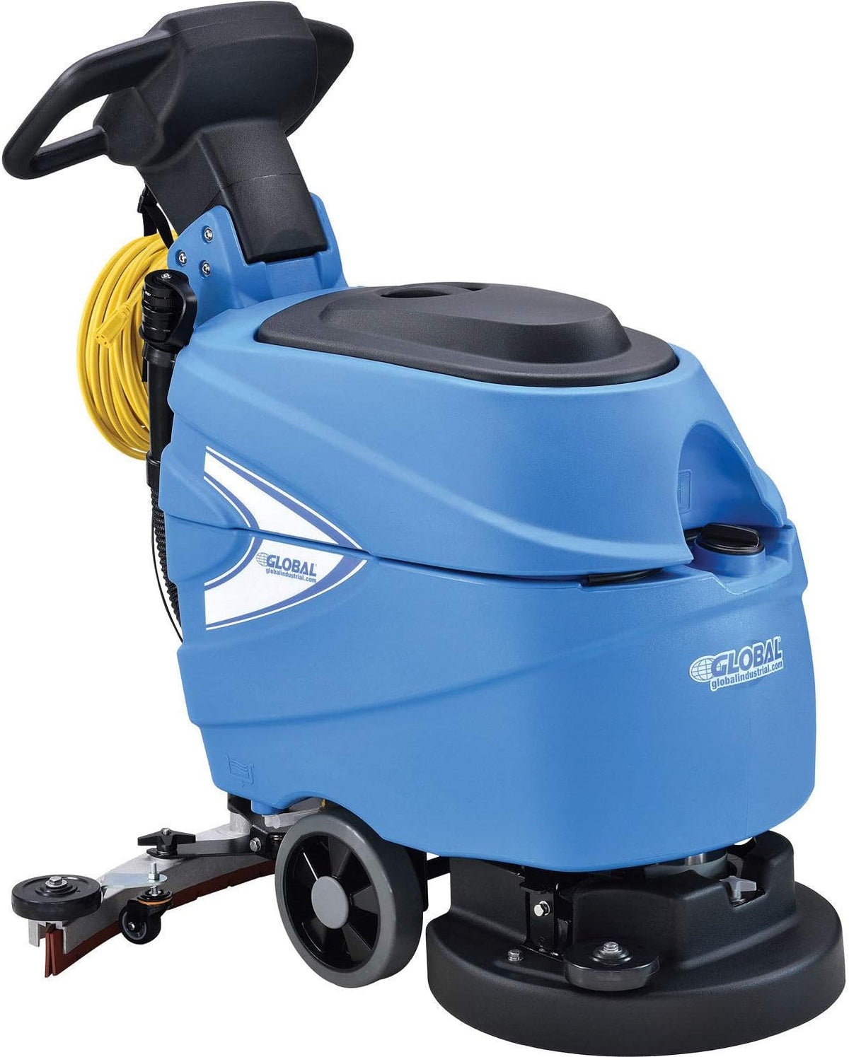Global Industrial Commercial Electric Walk-Behind Ergonomic Auto Floor Scrubber, Corded, 17" Cleaning Path, 9.2 Gallon Solution Tank, 10.5 Gallon Recovery Tank