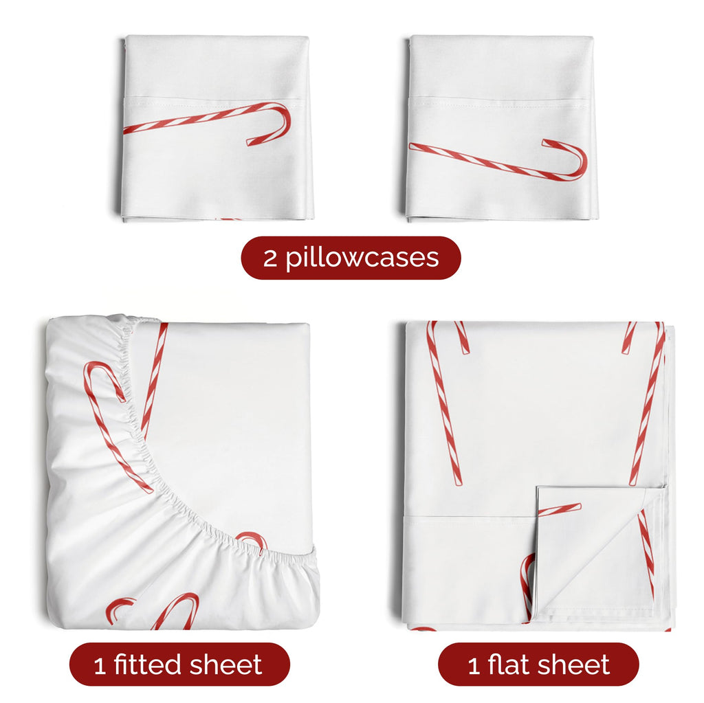 Queen Christmas Tree Sheet Set - Holiday Xmas Pattern Linen Set - Deep Pockets - Snug Fit - 4 Piece - Wrinkle Free - Comfy & Cooling Festive Winter Bedding - Easy To Care For - Kid Friendly