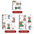 Queen Christmas Tree Sheet Set - Holiday Xmas Pattern Linen Set - Deep Pockets - Snug Fit - 4 Piece - Wrinkle Free - Comfy & Cooling Festive Winter Bedding - Easy To Care For - Kid Friendly