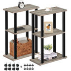 TUTOTAK Small Narrow Side Table with Charging Station, Skinny End Table for Small Spaces, Slim Nightstand with USB Ports and Outlet, Sofa Beside Table with Wheels, Brown TB01BB046