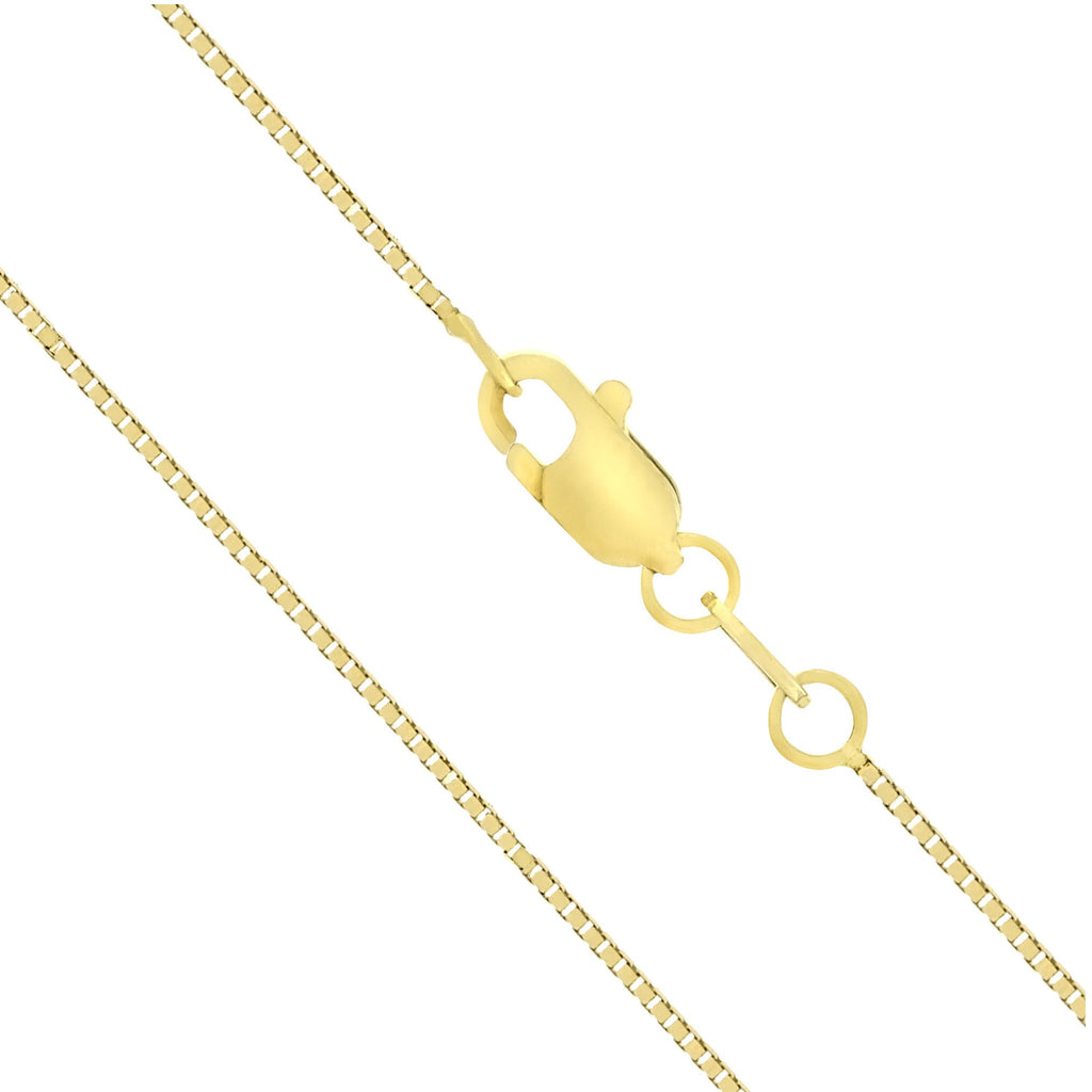 Colar de Corrente Caixa 0,7mm com Fecho Lagosta da Honolulu Jewelry Company em Ouro Amarelo Maciço Real 14K (20 Polegadas)