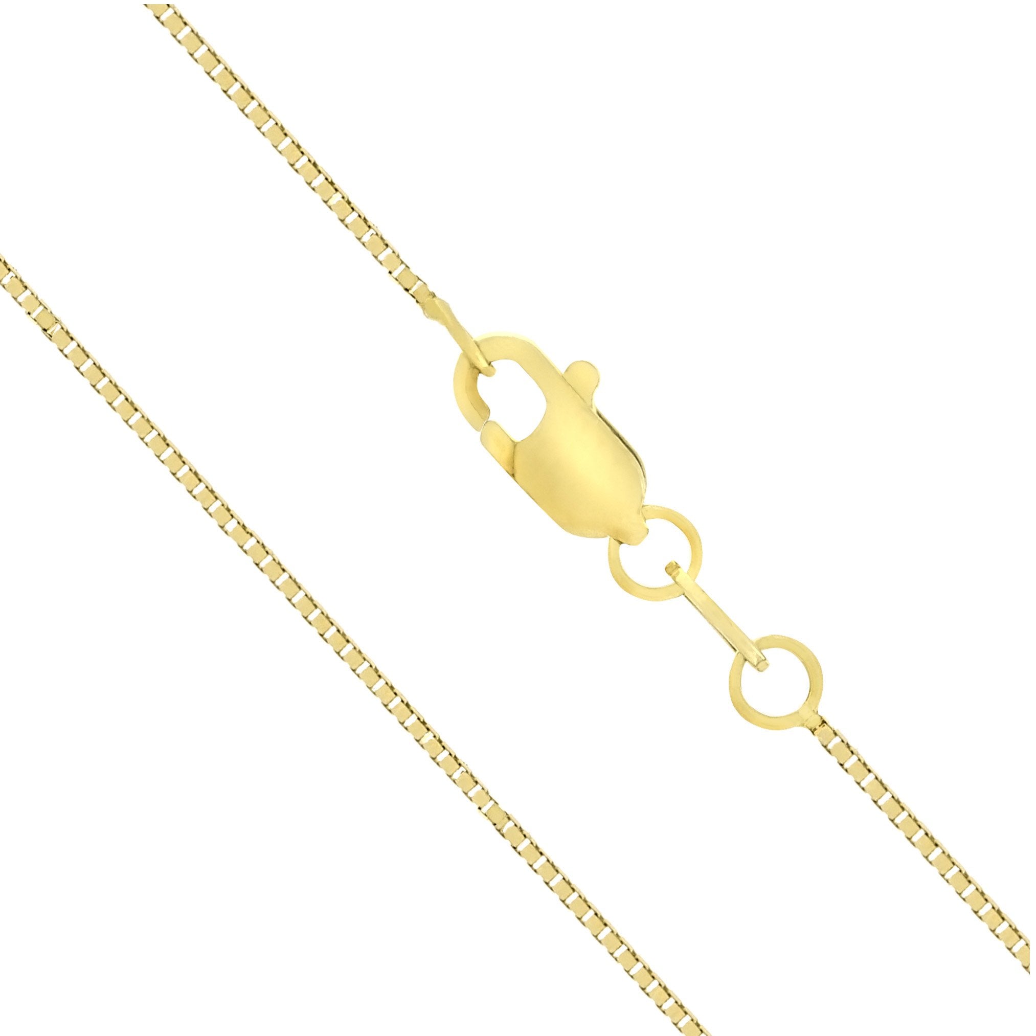 Colar de Corrente Caixa 0,7mm com Fecho Lagosta da Honolulu Jewelry Company em Ouro Amarelo Maciço Real 14K (20 Polegadas)