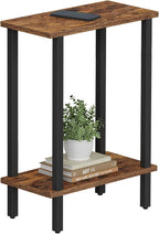 TUTOTAK Small Side Table, Narrow End Table, Skinny Sofa Table, Slim Nightstand, Couch Table, Living Room, Bed Room, Brown TB01BB062