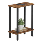 TUTOTAK Small Side Table, Narrow End Table, Skinny Sofa Table, Slim Nightstand, Couch Table, Living Room, Bed Room, Black TB01BK062