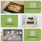 8 Pack Borosilicate Glass Food Storage Containers with Lids, Glass Meal Prep Containers, Airtight Bento Lunch Boxes with Snap Locks, Oven, Freezer and Dishwasher Safe, BPA Free, Kitchen Storage Set