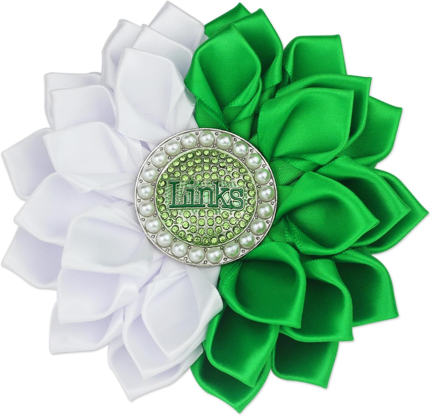 Greek Sorority Brooch Pin for Women Links Sorority Gift Paraphernalia Jewelry Green Rhinestone Brooch Sisterhood Graduation Gift for Soror / 5.5" Stain Flower Pin