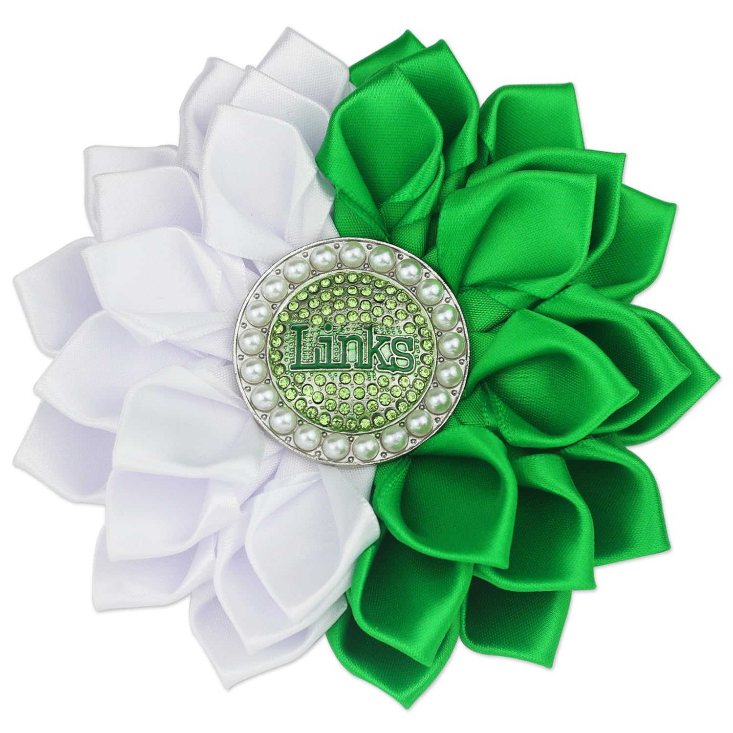 Greek Sorority Brooch Pin for Women Links Sorority Gift Paraphernalia Jewelry Green Rhinestone Brooch Sisterhood Graduation Gift for Soror / 5.5" Stain Flower Pin