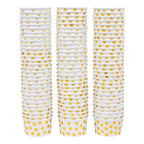 Juvale 100 Stück Papier-Eisbecher, 8 oz Einweg-Dessertschalen für Frozen Yogurt, Sundae-Bar, Party-Snacks und Leckereien, Goldfolie mit Polka-Dot-Design