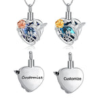 Yinplsmemory Hummingbird Cremation Jewelry Crystal Heart Urn Ashes Necklace for Women Men Memorial Keepsake Necklace of Loved One