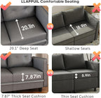 LLappuil Modular Sectional Sofa, Oversized U Shaped Sofa with Storage, Sectional Couch for Living Room, Faux Leather Fabric Waterproof Sofa, 7 Seats with Ottoman, Dark Grey