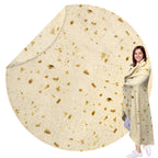 HDFK Tortilla Blanket Adult Size Beige Yellow Double Sided Throw Taco Realistic Food Blankets Lightweight Flannel Fleece White Elephant Funny Gifts for Kids 60 inches for Women Cozy Soft Teen Novelty